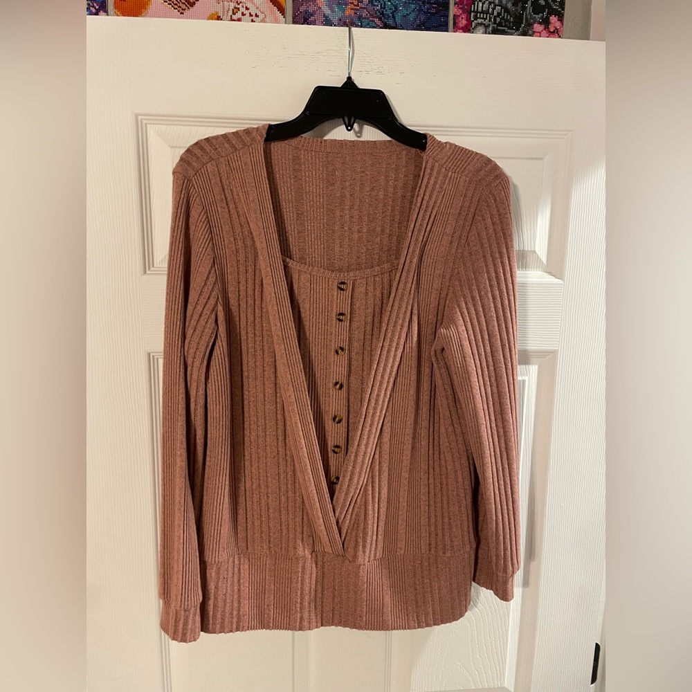 Women’s Ribbed Button-Front Cardigan